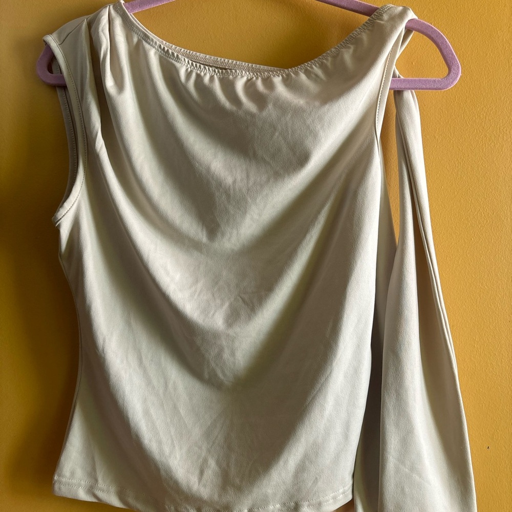 Elegant Cream Off-Shoulder Women's Top